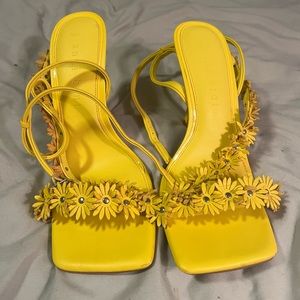 Gianni Bini Daisy Leather Square Toe Dress Sandals